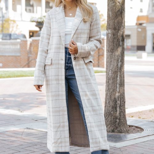 after fall tan plaid trench coat 630339