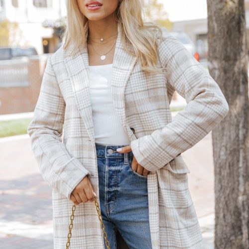 after fall tan plaid trench coat 914985