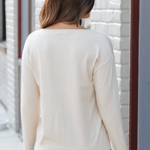 almond long sleeve boat neck sweater 599339