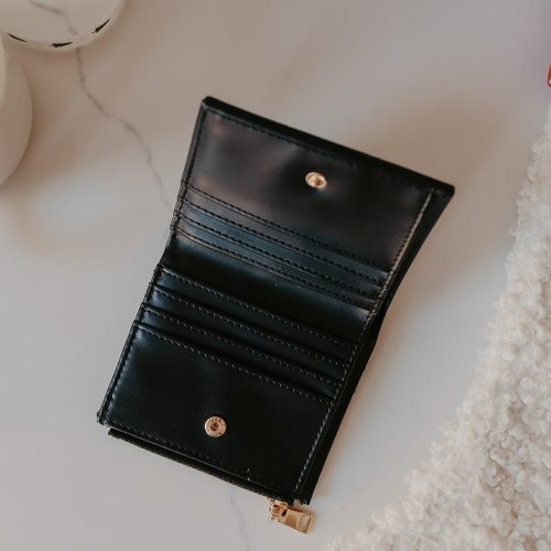 amelie black vegan leather wallet 916241