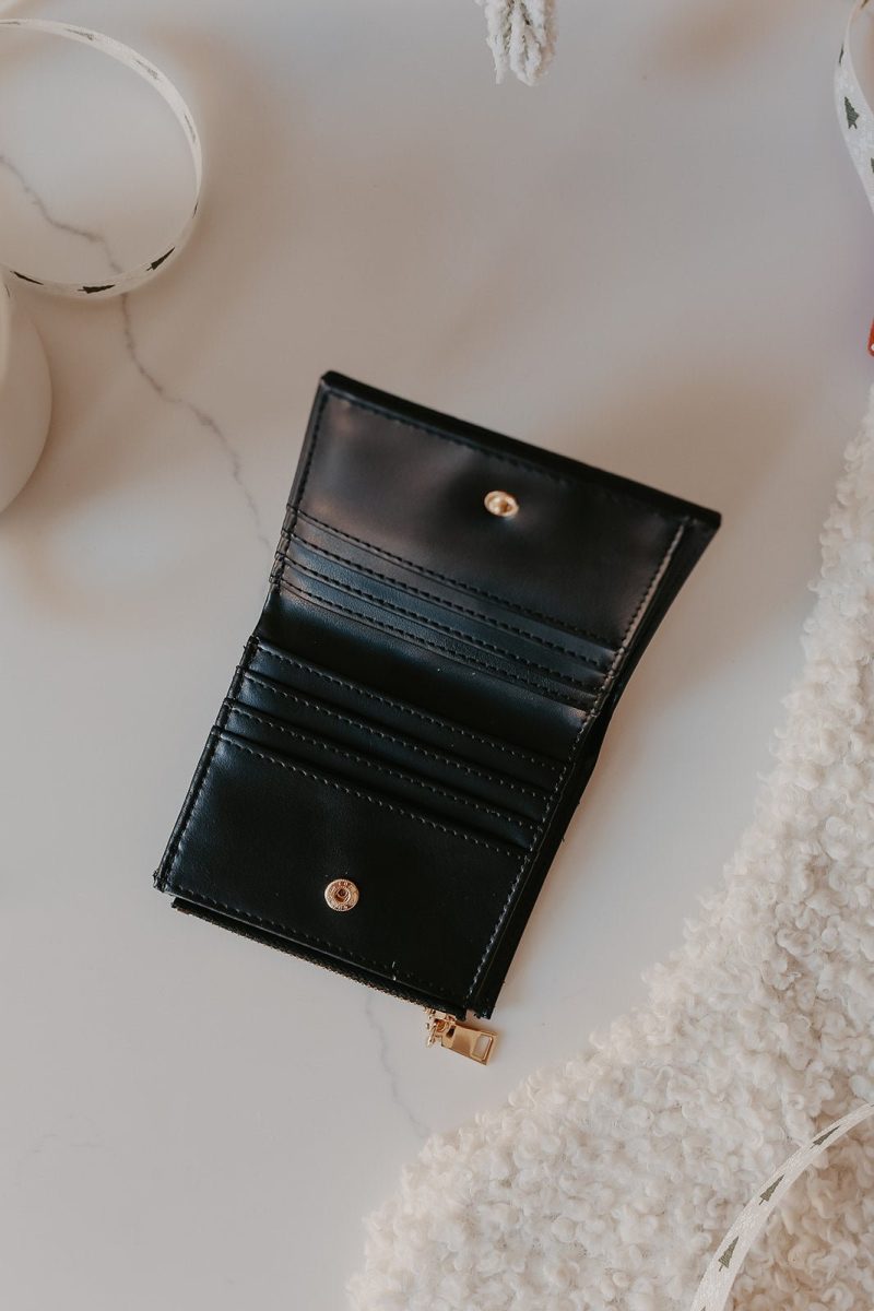 amelie black vegan leather wallet 916241