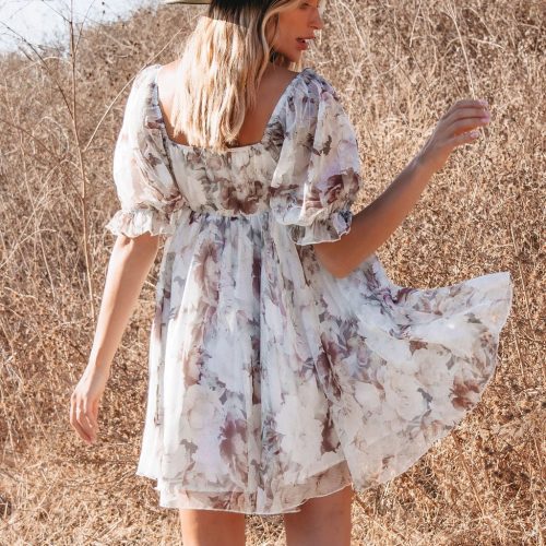 angelic floral print mini dress 503946