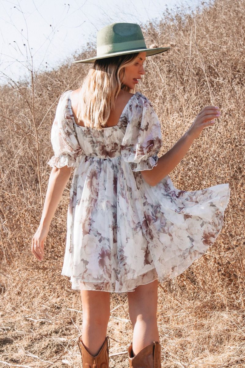 angelic floral print mini dress 503946