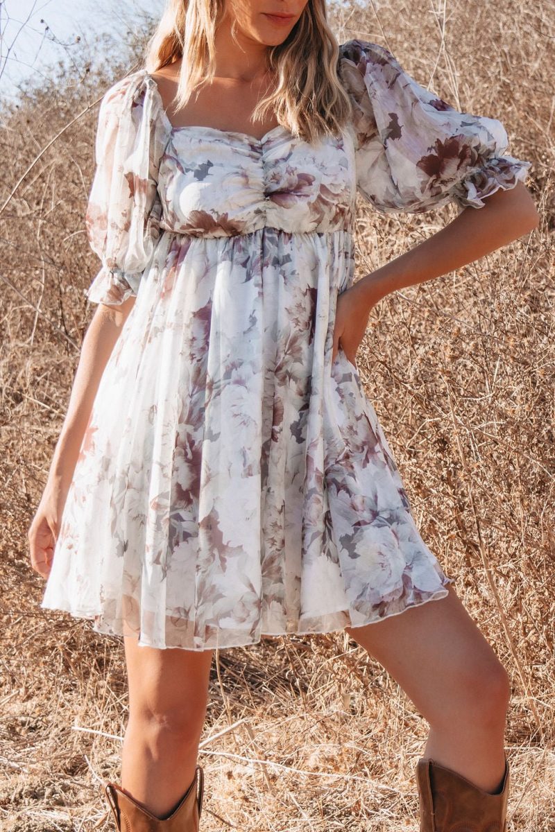 angelic floral print mini dress 619075