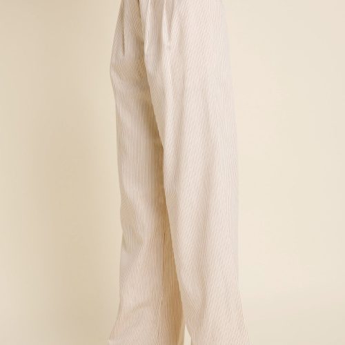 aureum ivory pinstripe twill wide leg pants 503622