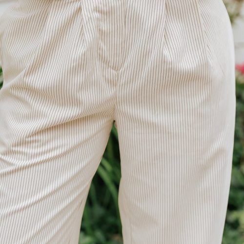 aureum ivory pinstripe twill wide leg pants 517560