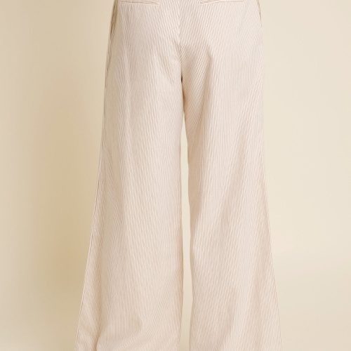 aureum ivory pinstripe twill wide leg pants 700535