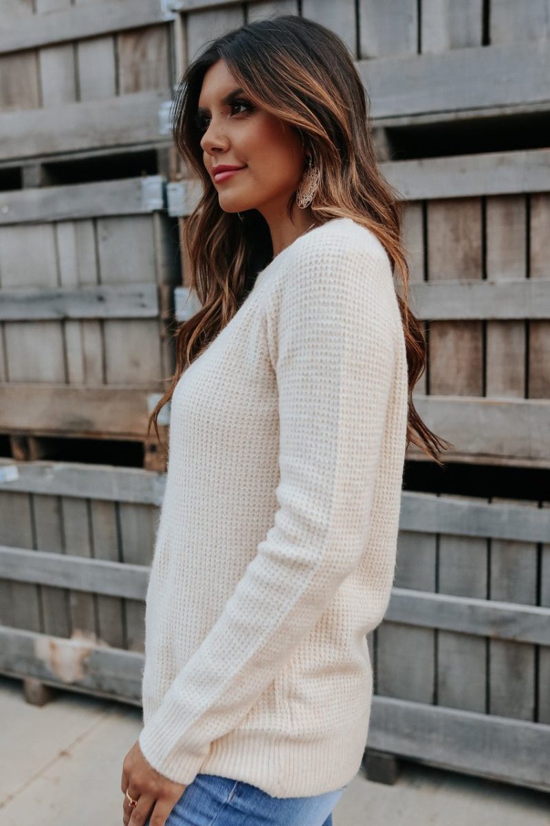 autumn glow brushed oatmeal waffle sweater final sale 361549