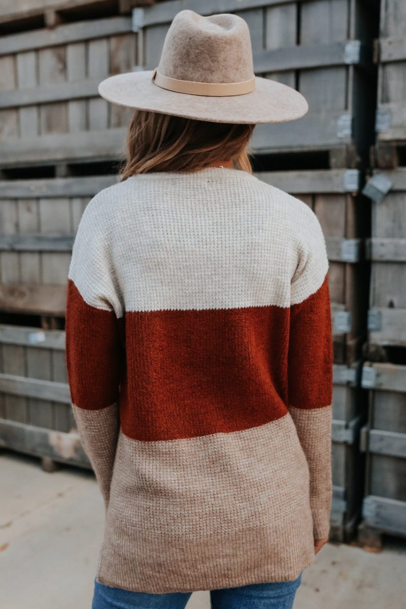 autumn ridge colorblock waffle sweater final sale 589199