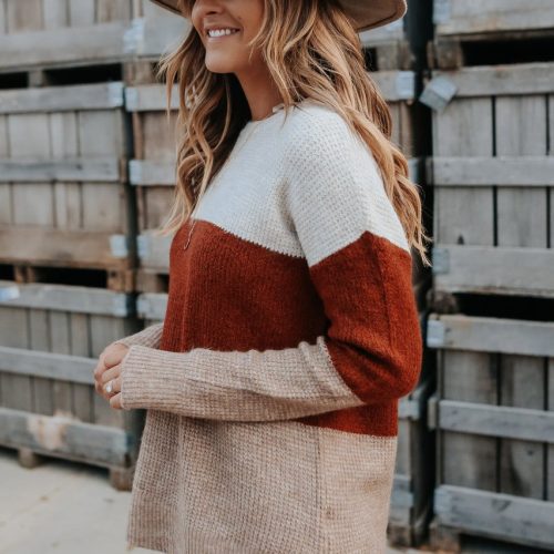 autumn ridge colorblock waffle sweater final sale 633436