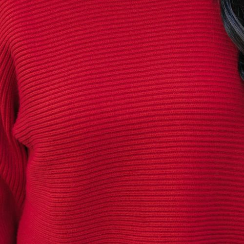 avery ribbed boat neck sweater red 476729