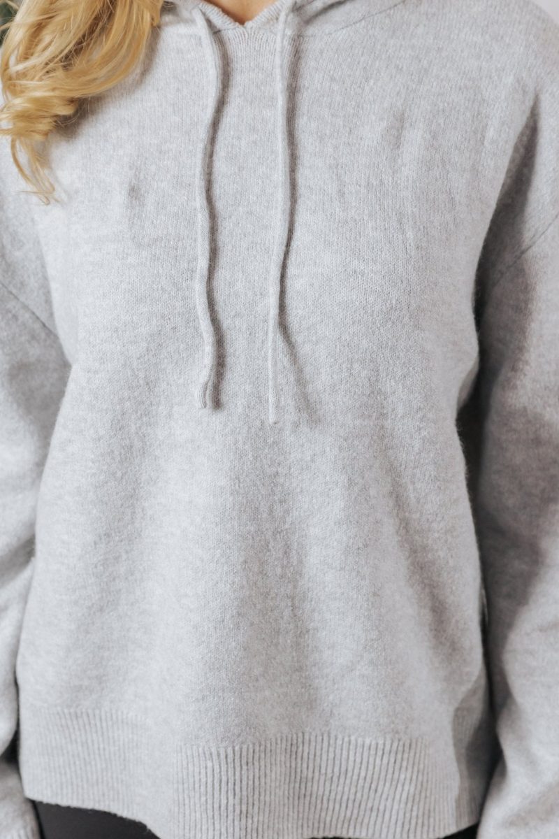 basic heather grey hooded sweatshirt 247241