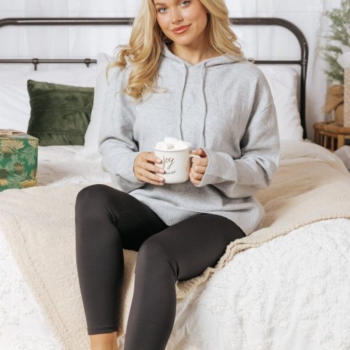 basic heather grey hooded sweatshirt 511207