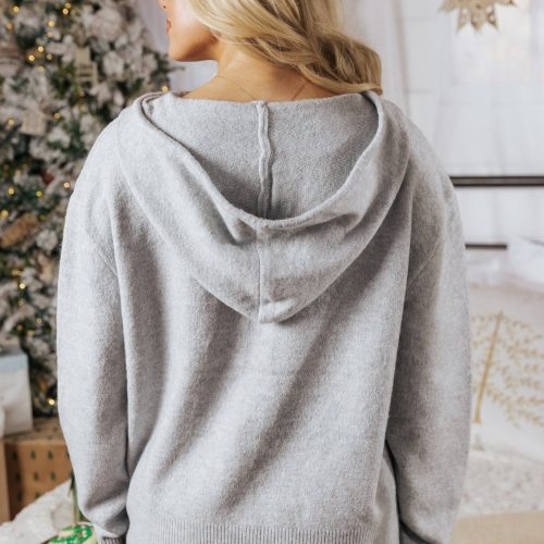 basic heather grey hooded sweatshirt 613500