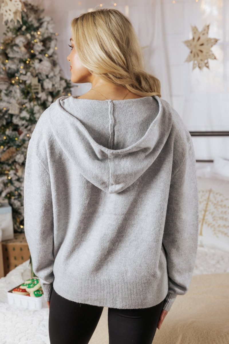 basic heather grey hooded sweatshirt 613500