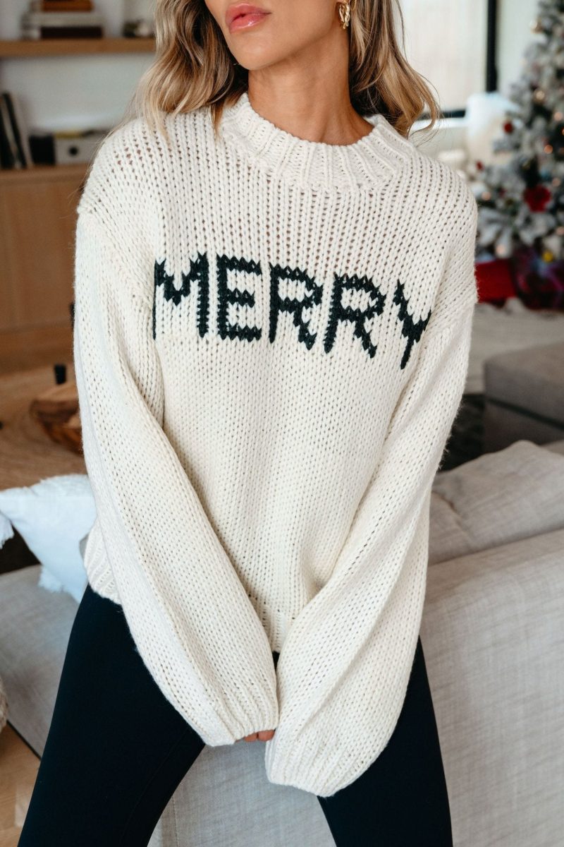 be merry christmas sweater cream 563355