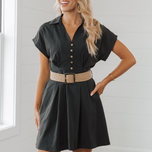 belted v neck mini dress pre order 394951