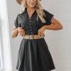 Belted V Neck Mini Dress | Pre Order - Magnolia Boutique