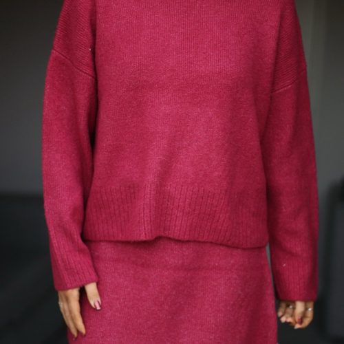 berry ribbed mock neck sweater 834274