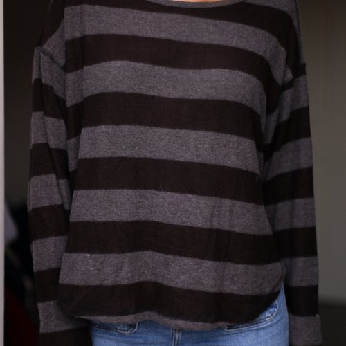 black and charcoal striped sweater 655424