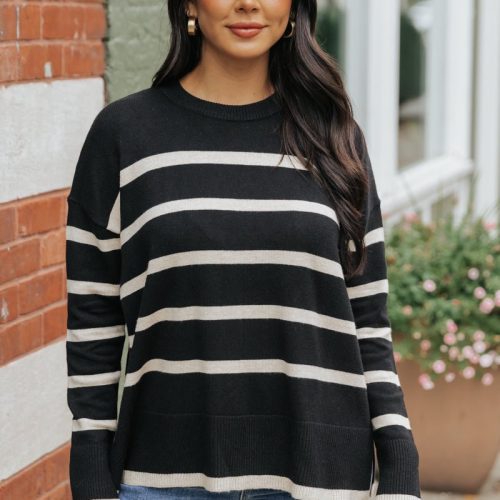 black and tan striped sweater 301794