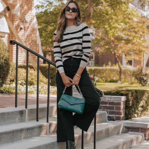 black coffee long sleeve striped sweater 256259