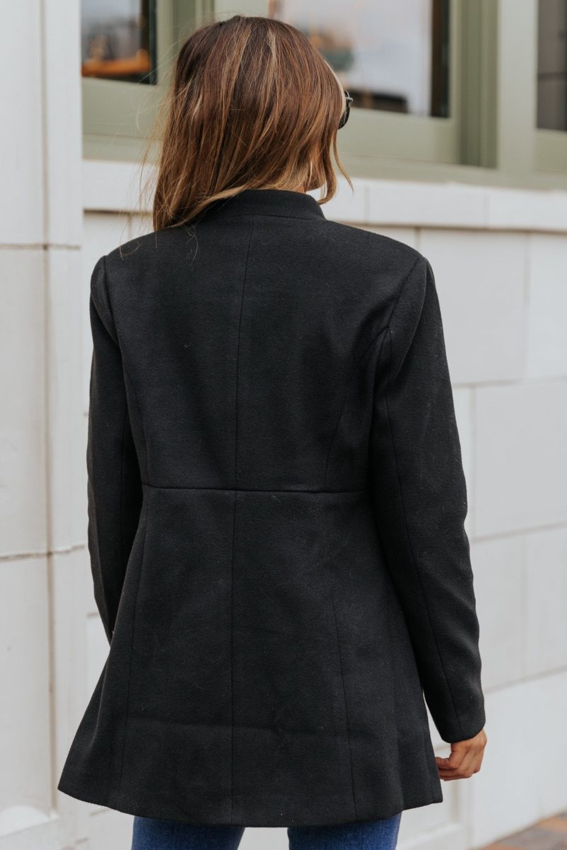 black double breasted peacoat 745704