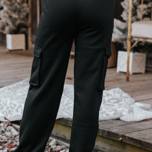 black fleece cargo pants 365960