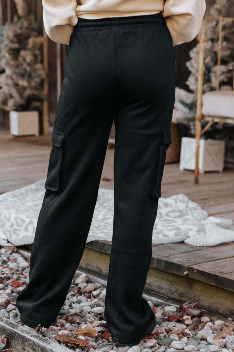 black fleece cargo pants 365960