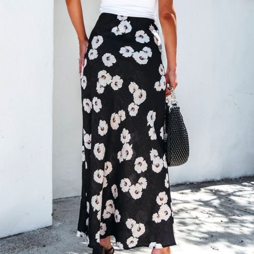 black floral print maxi skirt 269690