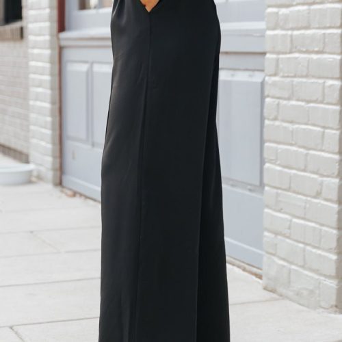 black front seam wide leg pants 426984