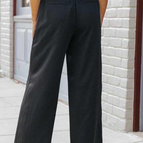 black front seam wide leg pants 633890