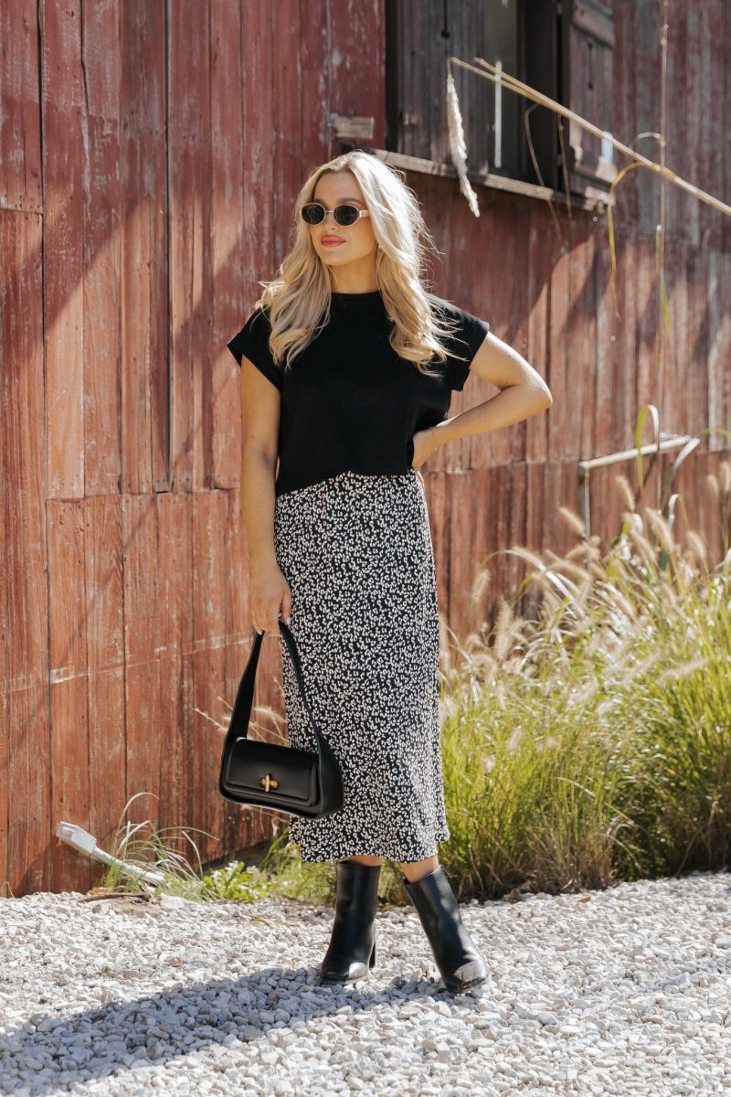 black leopard print midi skirt 278601