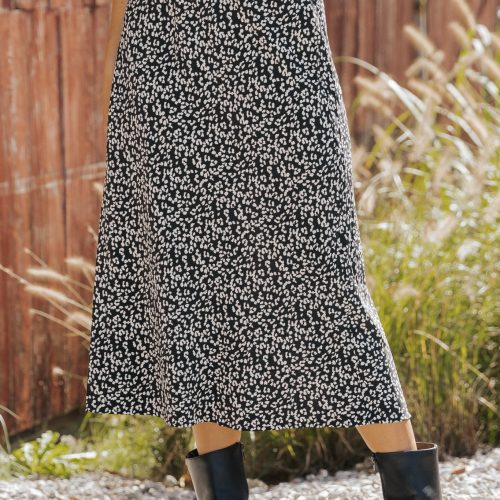 black leopard print midi skirt 361997