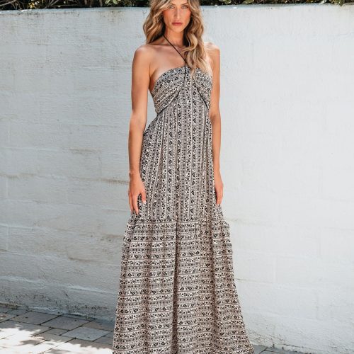 black print halter maxi dress 129800