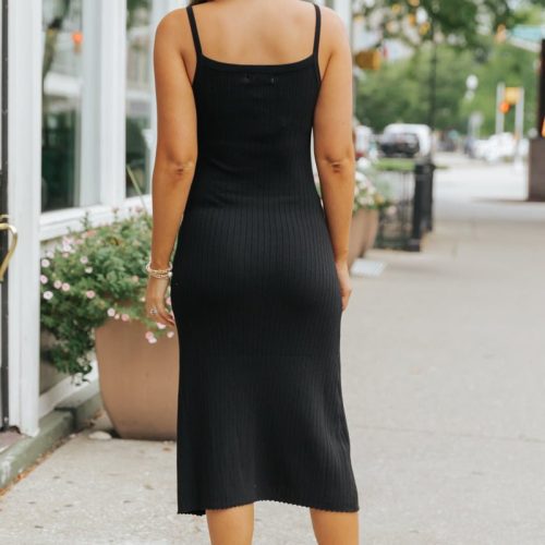 black ribbed midi tank dress 597438