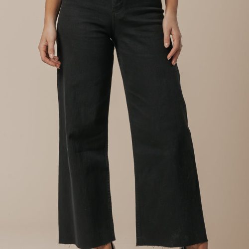 black straight wide leg pants 452791