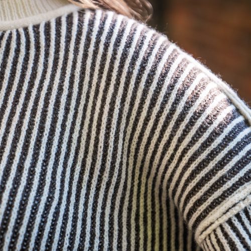 black striped seam detail sweater 348225