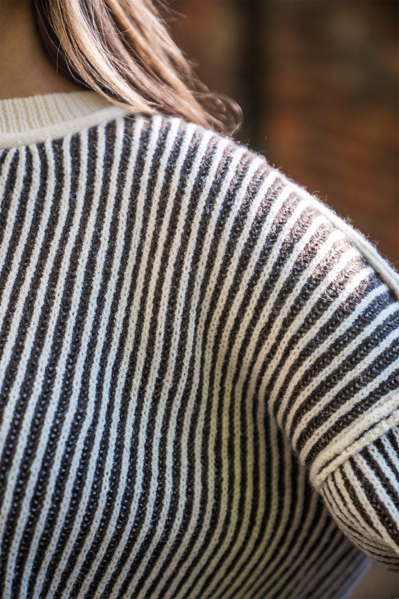 black striped seam detail sweater 348225