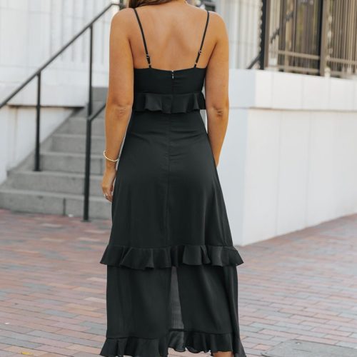 black sweetheart ruffled maxi dress 294324