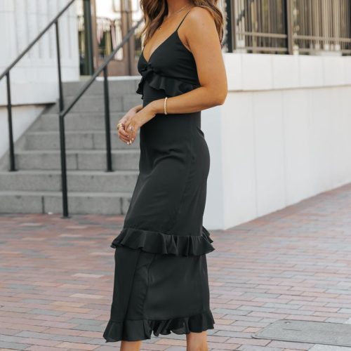 black sweetheart ruffled maxi dress 565698