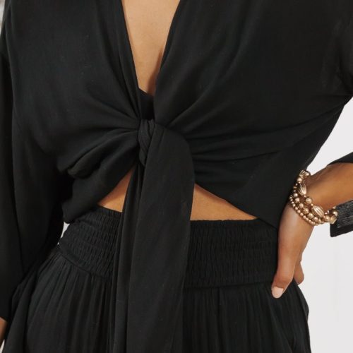 black tie front crop top 856560