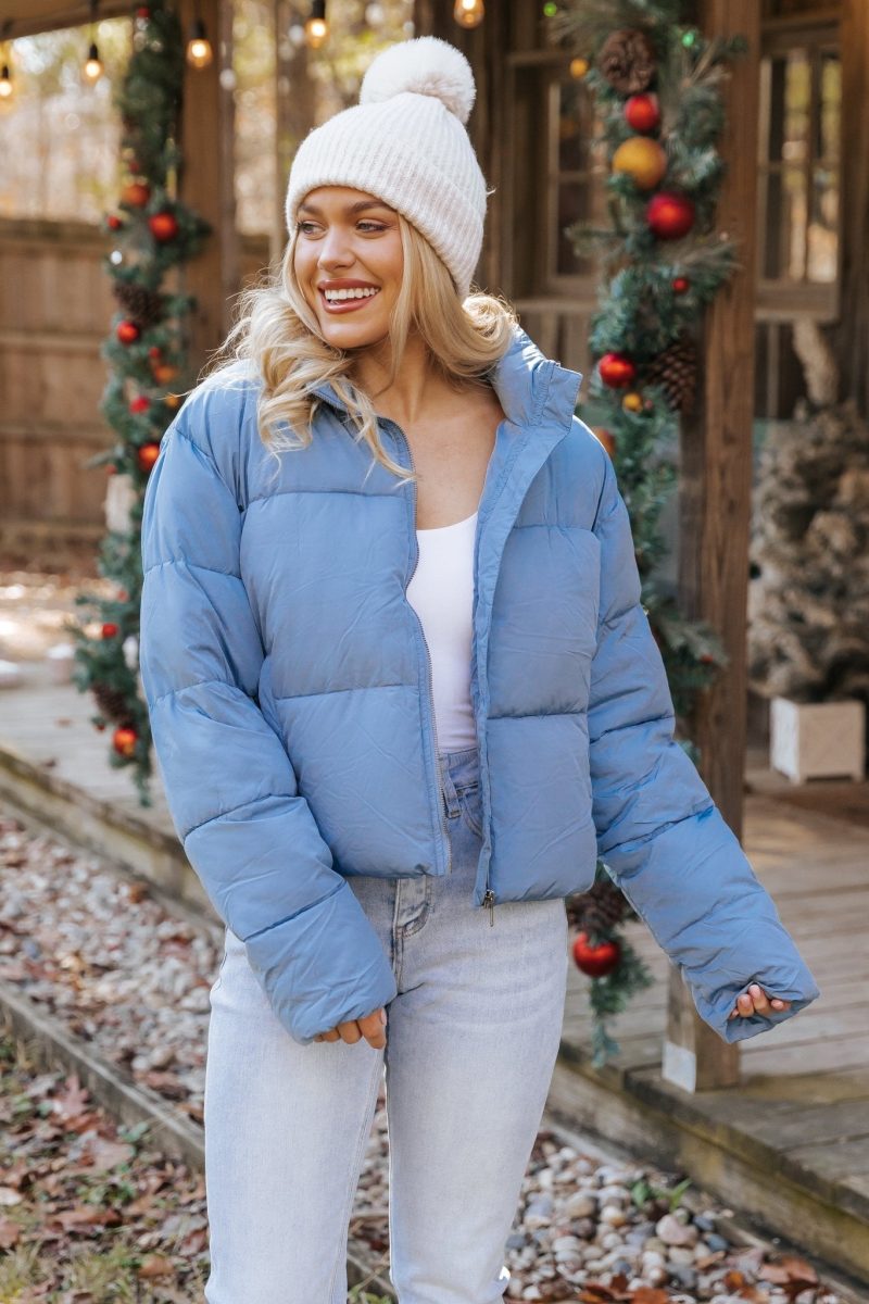 blue quilted puffer jacket 395176