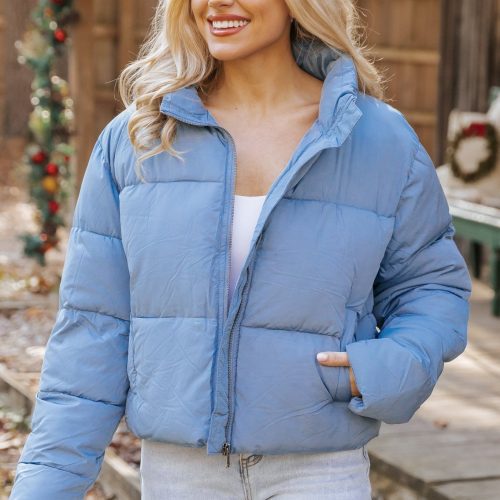 blue quilted puffer jacket 552736