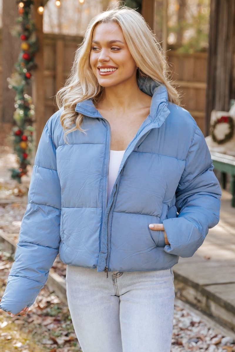 blue quilted puffer jacket 552736