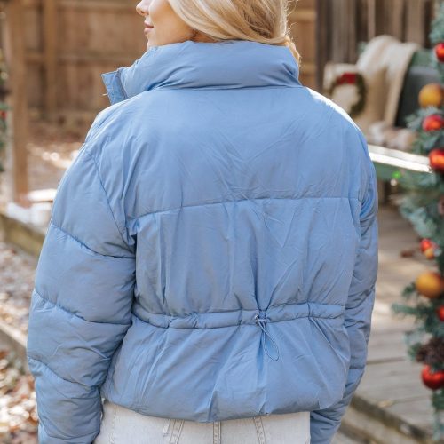 blue quilted puffer jacket 768706