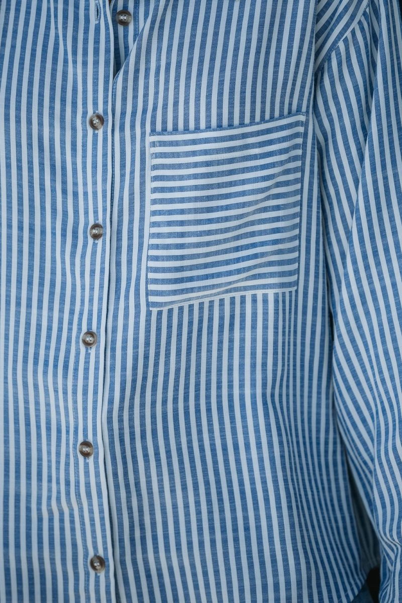 blue stripe button down shirt 127369