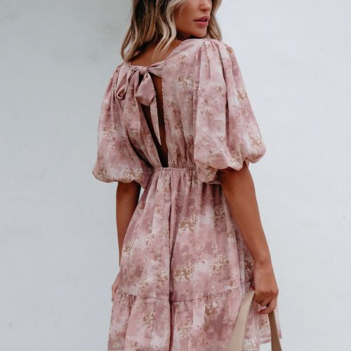 blush floral print mini dress 774761