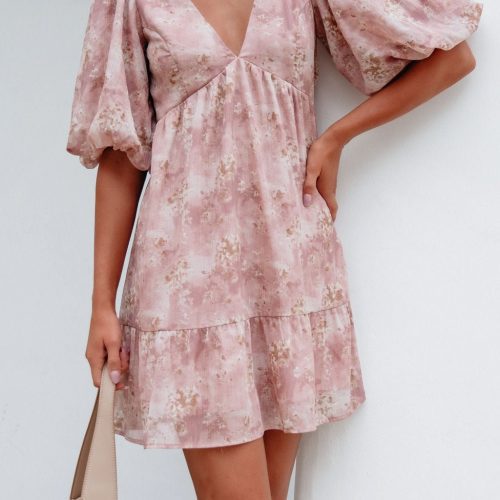 blush floral print mini dress 860397