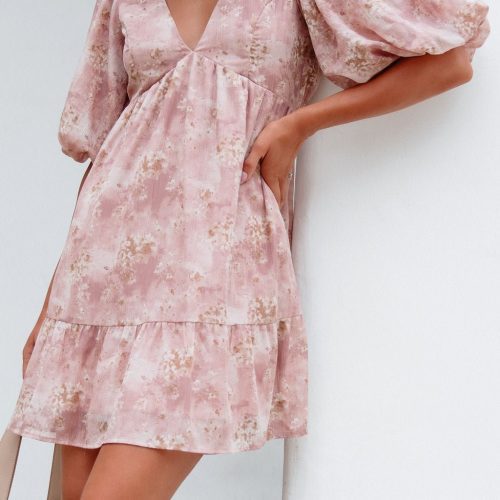 blush floral print mini dress 914842